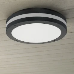 Plafoniere Da Esterno-Selezionato da Mazzolaluce Plafoniera da esterno antracite con sensore movimento 11w 3000k