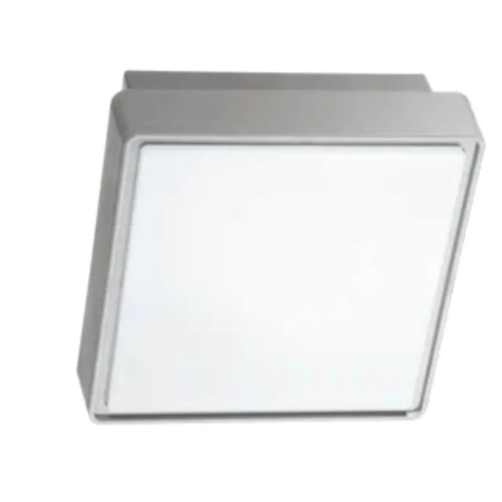 Plafoniere Da Esterno-Ondaluce Plafoniera da esterno 30cm quadrata grigio