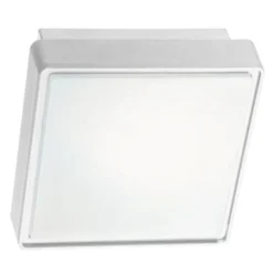 Plafoniere Da Esterno-Ondaluce Plafoniera da esterno 22cm quadrata bianca