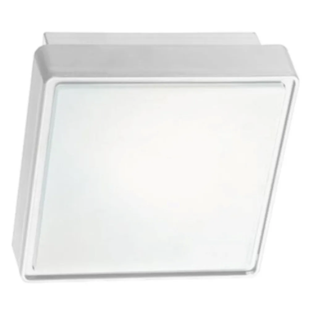 Plafoniere Da Esterno-Ondaluce Plafoniera da esterno 22cm quadrata bianca