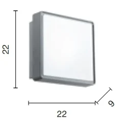 Plafoniere Da Esterno-Ondaluce Plafoniera da esterno 22cm quadrata bianca