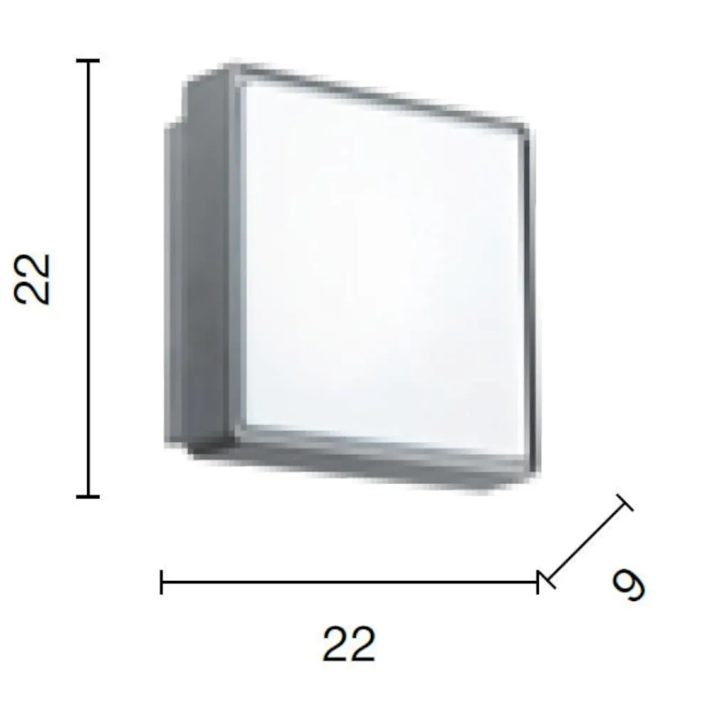 Plafoniere Da Esterno-Ondaluce Plafoniera da esterno 22cm quadrata bianca