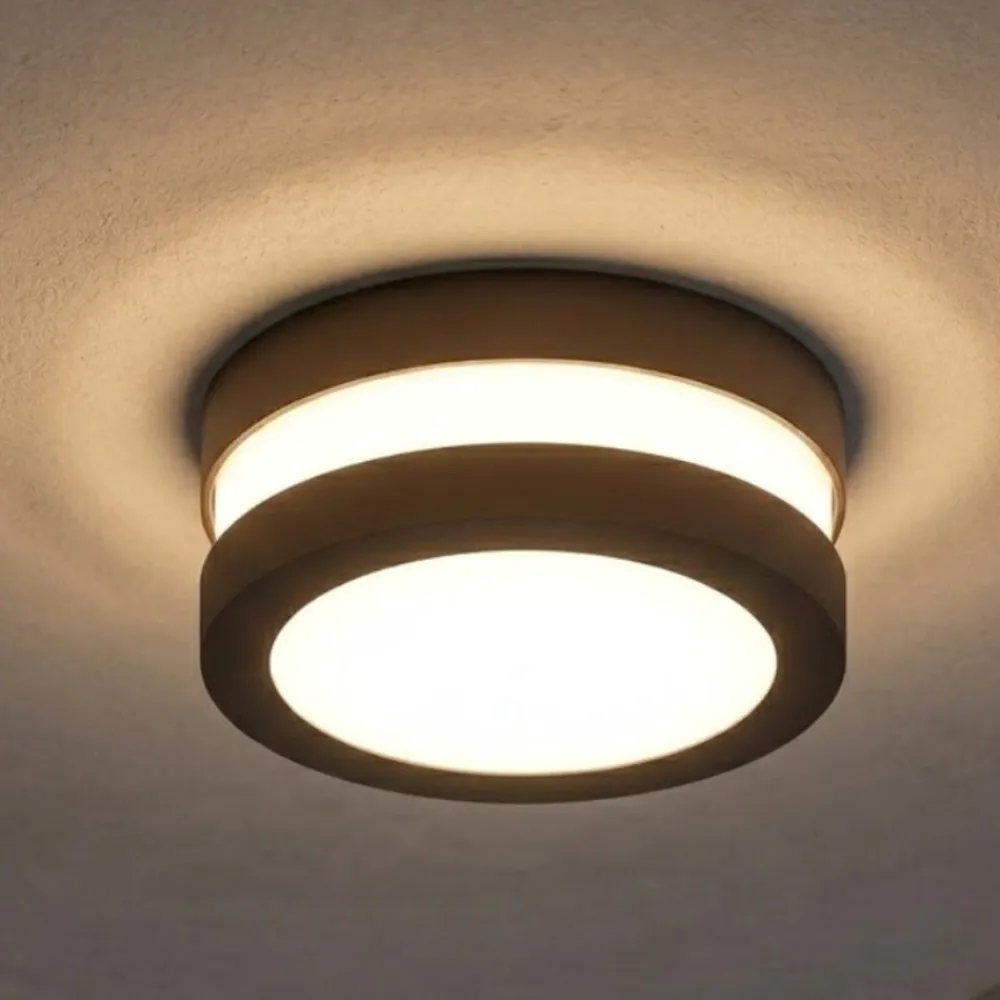 Plafoniere Da Esterno-Top Light Plafoniera da esterno corten rotonda soho