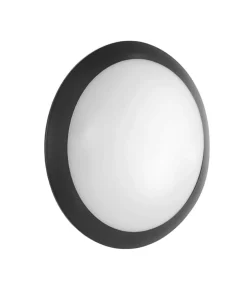 Plafoniere Da Esterno-Ondaluce Plafoniera da esterno ip65 rotonda base nera