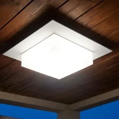 Plafoniere Da Esterno-Top Light Plafoniera da esterno miami quadrata bianca ip54