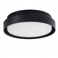 Plafoniere Da Esterno-Selezionato da Mazzolaluce Plafoniera da esterno moderna nera rotonda led 20w 3000k