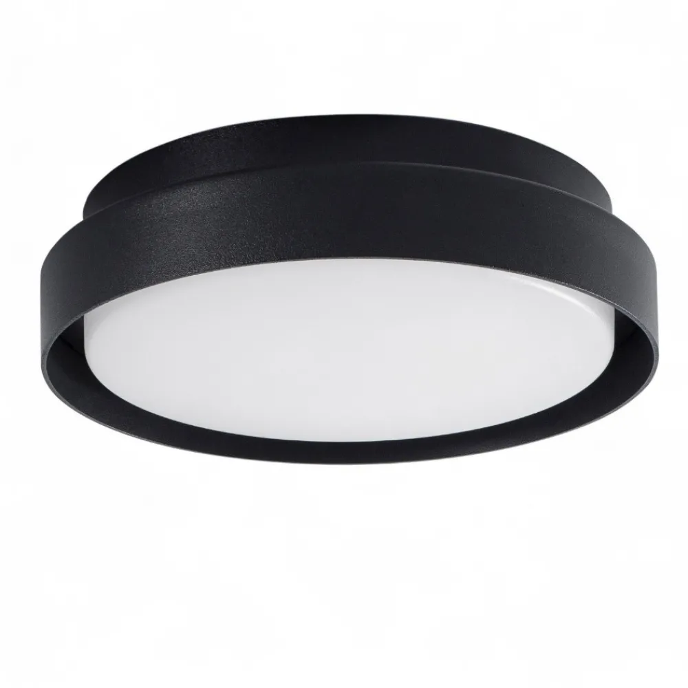 Plafoniere Da Esterno-Selezionato da Mazzolaluce Plafoniera da esterno moderna nera rotonda led 20w 3000k