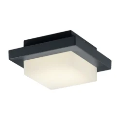 Plafoniere Da Esterno-Selezionato da Mazzolaluce Plafoniera da esterno quadrata 14cm antracite led 3000k