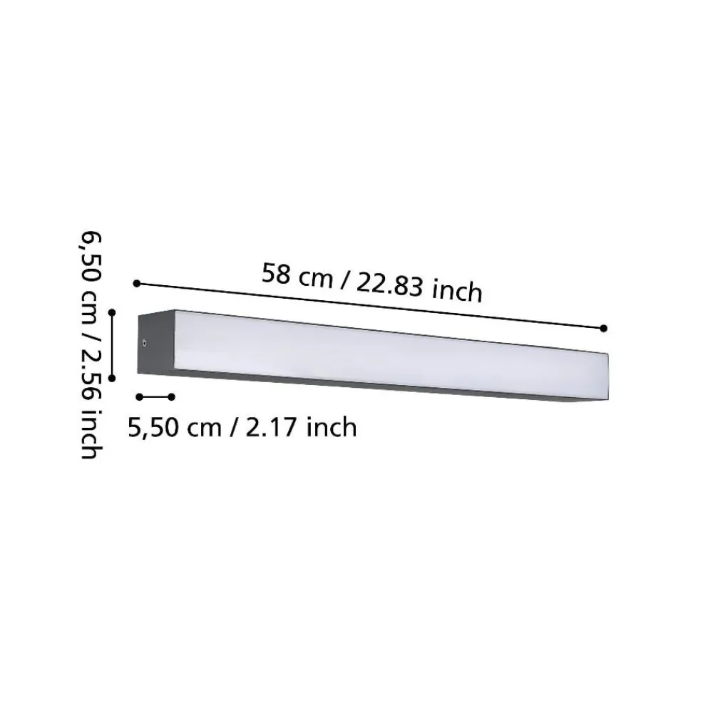 Plafoniere Da Esterno-Selezionato da Mazzolaluce Plafoniera da esterno rettangolare ip65 nera led 3000k 58cm