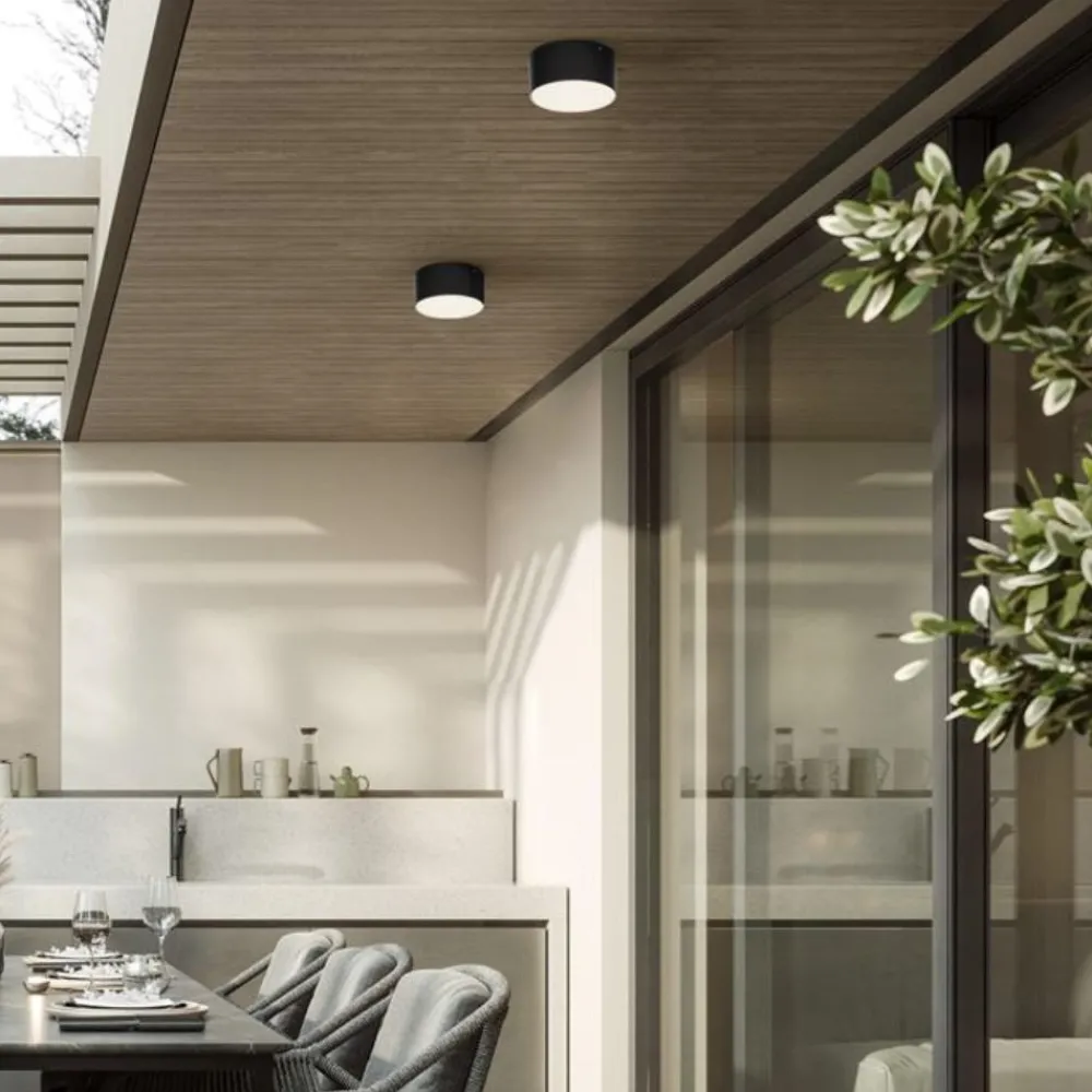 Plafoniere Da Esterno-Selezionato da Mazzolaluce Plafoniera da esterno rotonda antracite led 10w 3000k ip65