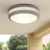 Plafoniere Da Esterno-Gea Luce Plafoniera da esterno rotonda grigio ura