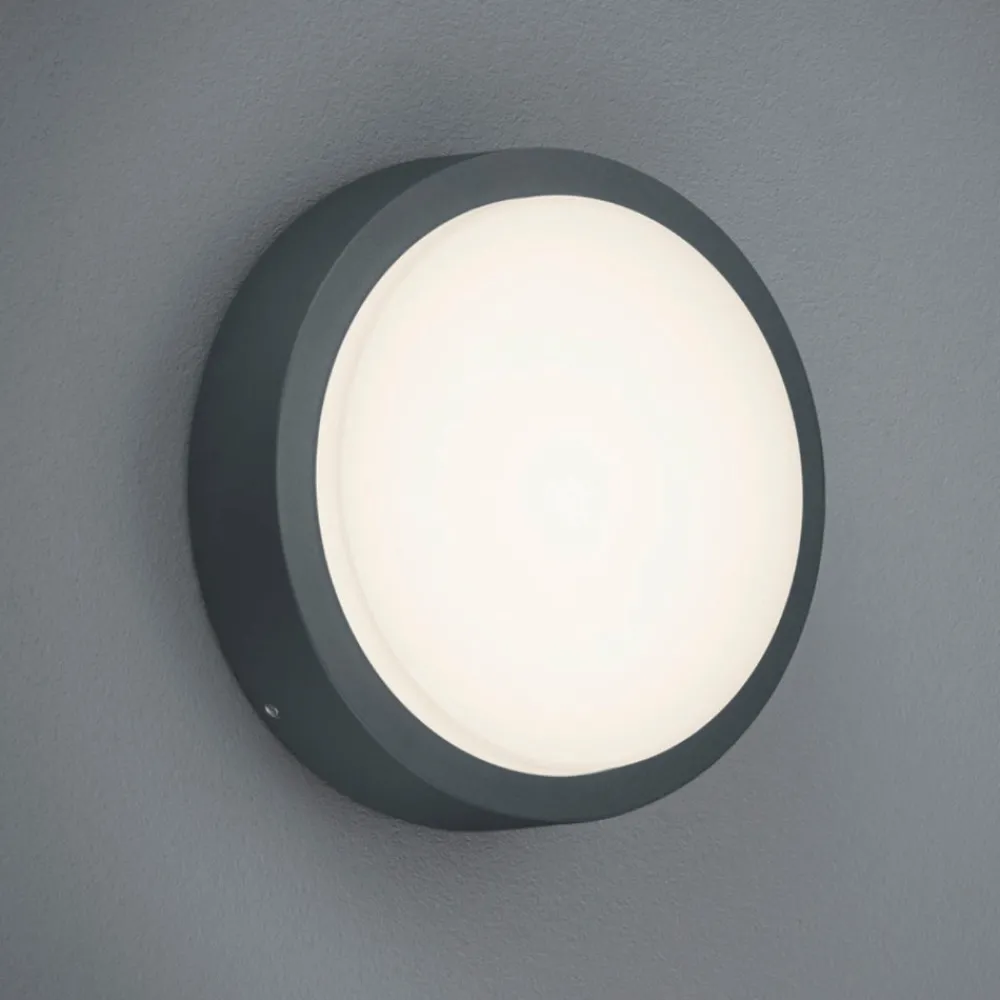 Plafoniere Da Esterno-Selezionato da Mazzolaluce Plafoniera da esterno rotonda moderna antracite led 8w 3000k