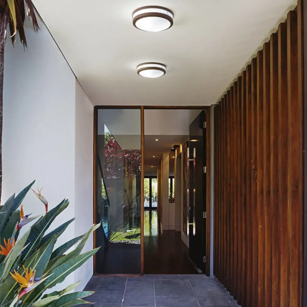 Plafoniere Da Esterno-Gea Luce Plafoniera da esterno rotonda antracite ura