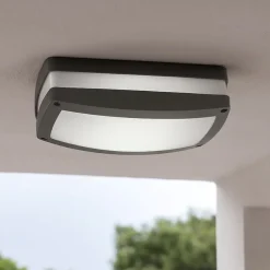 Plafoniere Da Esterno-Gea Luce Plafoniera da esterno terrazzo antracite