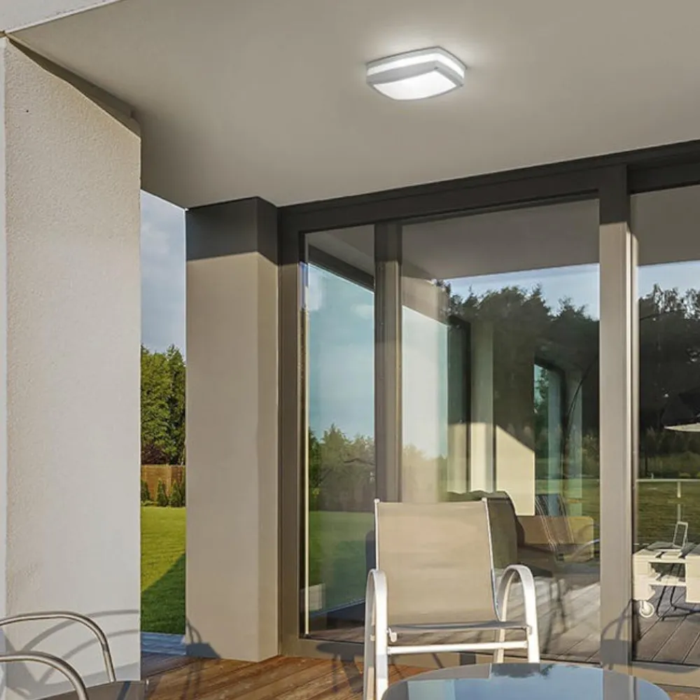 Plafoniere Da Esterno-Gea Luce Plafoniera da esterno terrazzo antracite