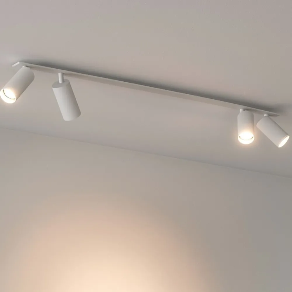 Plafoniere Moderne-Selezionato da Mazzolaluce Plafoniera da incasso con 4 faretti orientabili bianco oro