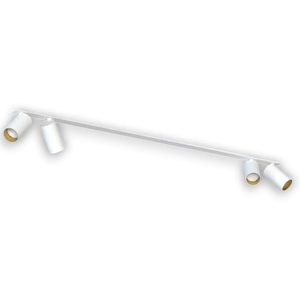 Plafoniere Moderne-Selezionato da Mazzolaluce Plafoniera da incasso con 4 faretti orientabili bianco oro