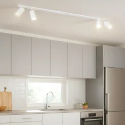 Plafoniere Moderne-Selezionato da Mazzolaluce Plafoniera da incasso con 4 faretti orientabili bianco oro