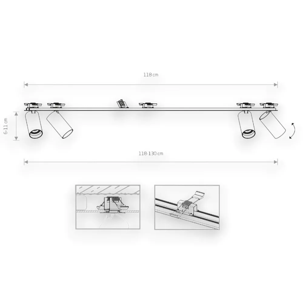 Plafoniere Moderne-Selezionato da Mazzolaluce Plafoniera da incasso con 4 faretti orientabili bianco oro