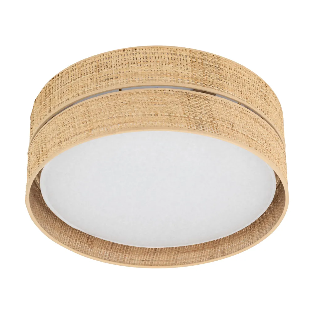 Plafoniere Moderne-Selezionato da Mazzolaluce Plafoniera da soffitto cilindro 60 cm di paglia per camera da letto
