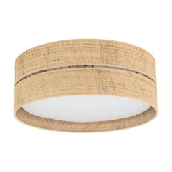 Plafoniere Moderne-Selezionato da Mazzolaluce Plafoniera da soffitto cilindro 60 cm di paglia per camera da letto