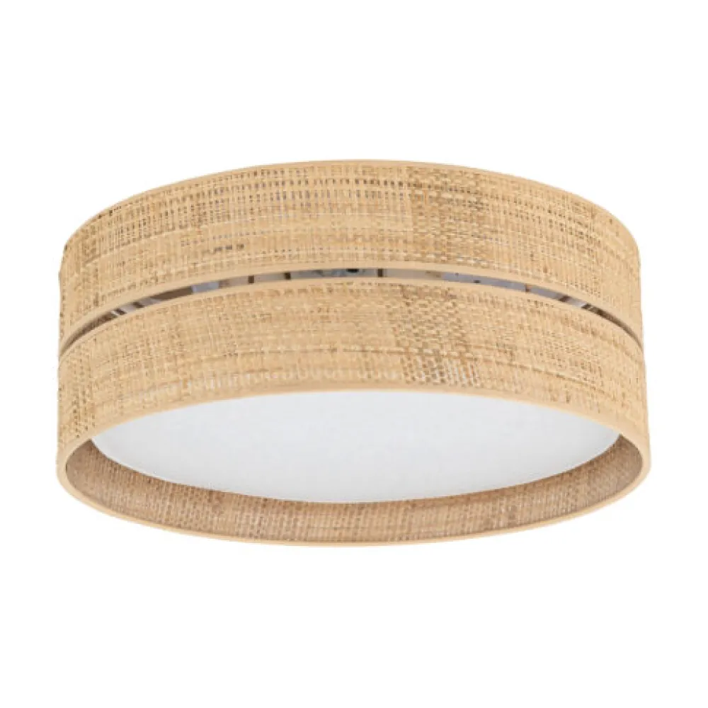 Plafoniere Moderne-Selezionato da Mazzolaluce Plafoniera da soffitto cilindro 60 cm di paglia per camera da letto