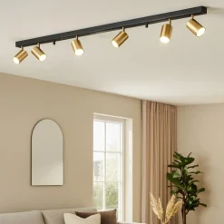 Plafoniere Moderne-Selezionato da Mazzolaluce Plafoniera da soffitto con faretti orientabili nero oro