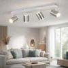 Plafoniere Moderne-Selezionato da Mazzolaluce Plafoniera da soffitto con luci orientabili bianco nickel