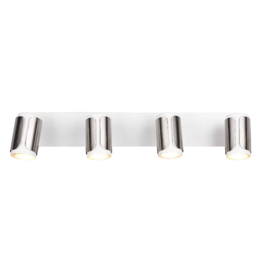 Plafoniere Moderne-Selezionato da Mazzolaluce Plafoniera da soffitto con luci orientabili bianco nickel