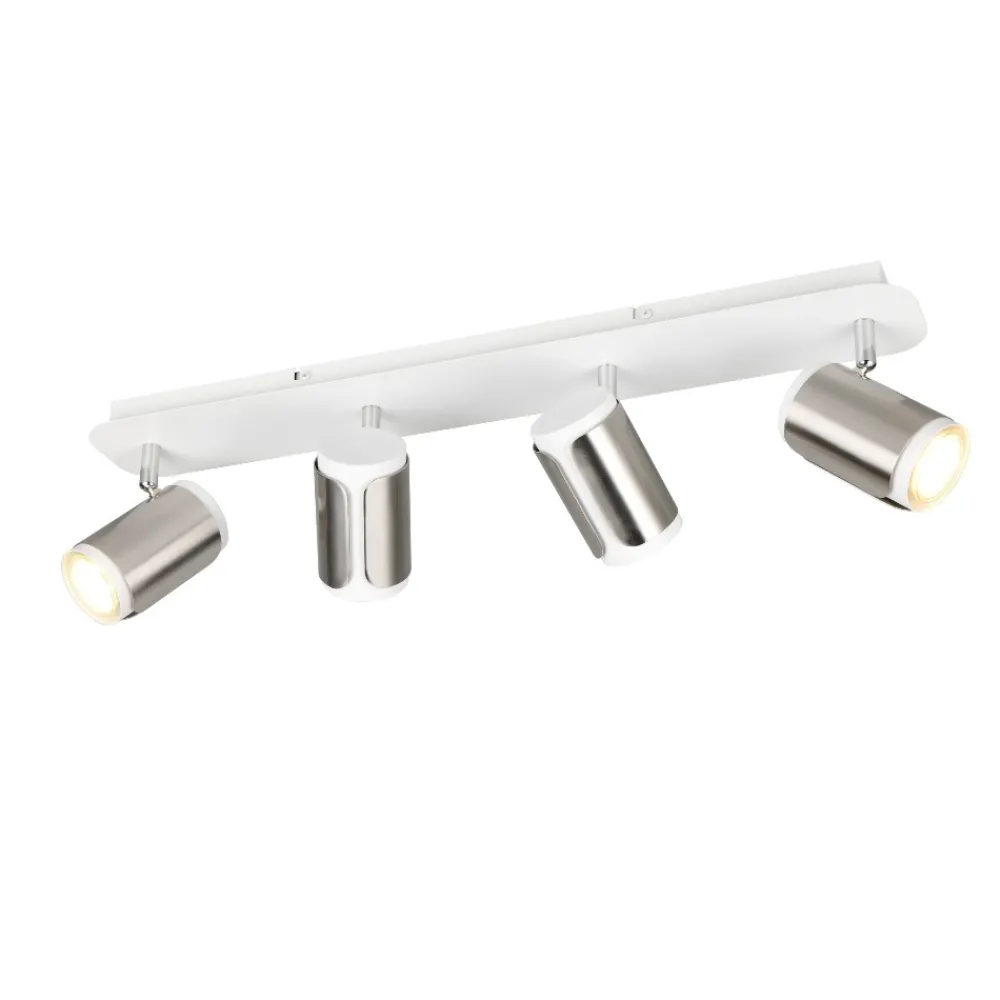 Plafoniere Moderne-Selezionato da Mazzolaluce Plafoniera da soffitto con luci orientabili bianco nickel