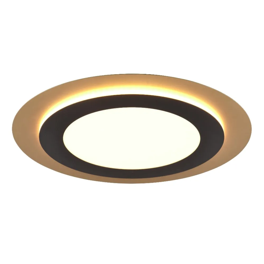 Plafoniere Moderne-Selezionato da Mazzolaluce Plafoniera da soffitto con telecomando moderna nero oro led 2700k a 6500k