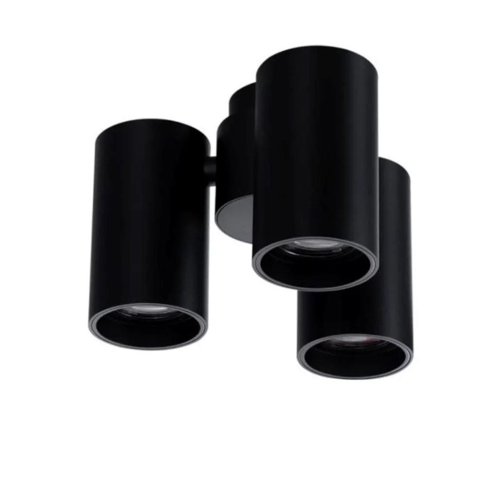 Plafoniere Moderne-Selezionato da Mazzolaluce Plafoniera da soffitto 3 faretti led nero orientabili
