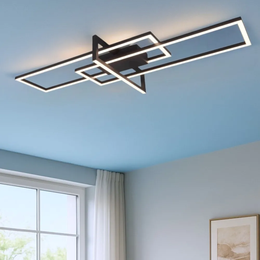 Plafoniere Moderne-Selezionato da Mazzolaluce Plafoniera da soffitto led 3000k design nero dimmerabile