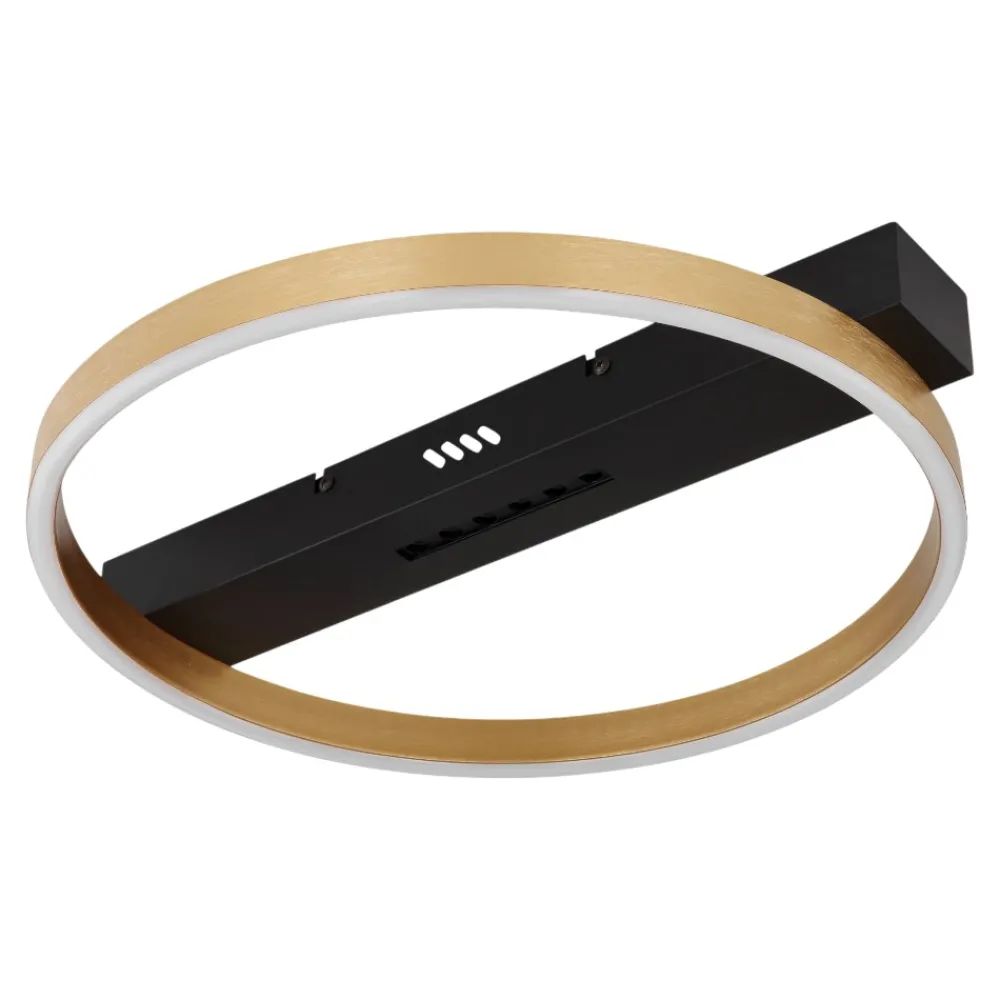 Plafoniere Moderne-Selezionato da Mazzolaluce Plafoniera da soffitto led 24w 3000k rotonda moderna nero oro