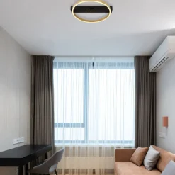 Plafoniere Moderne-Selezionato da Mazzolaluce Plafoniera da soffitto led 24w 3000k rotonda moderna nero oro