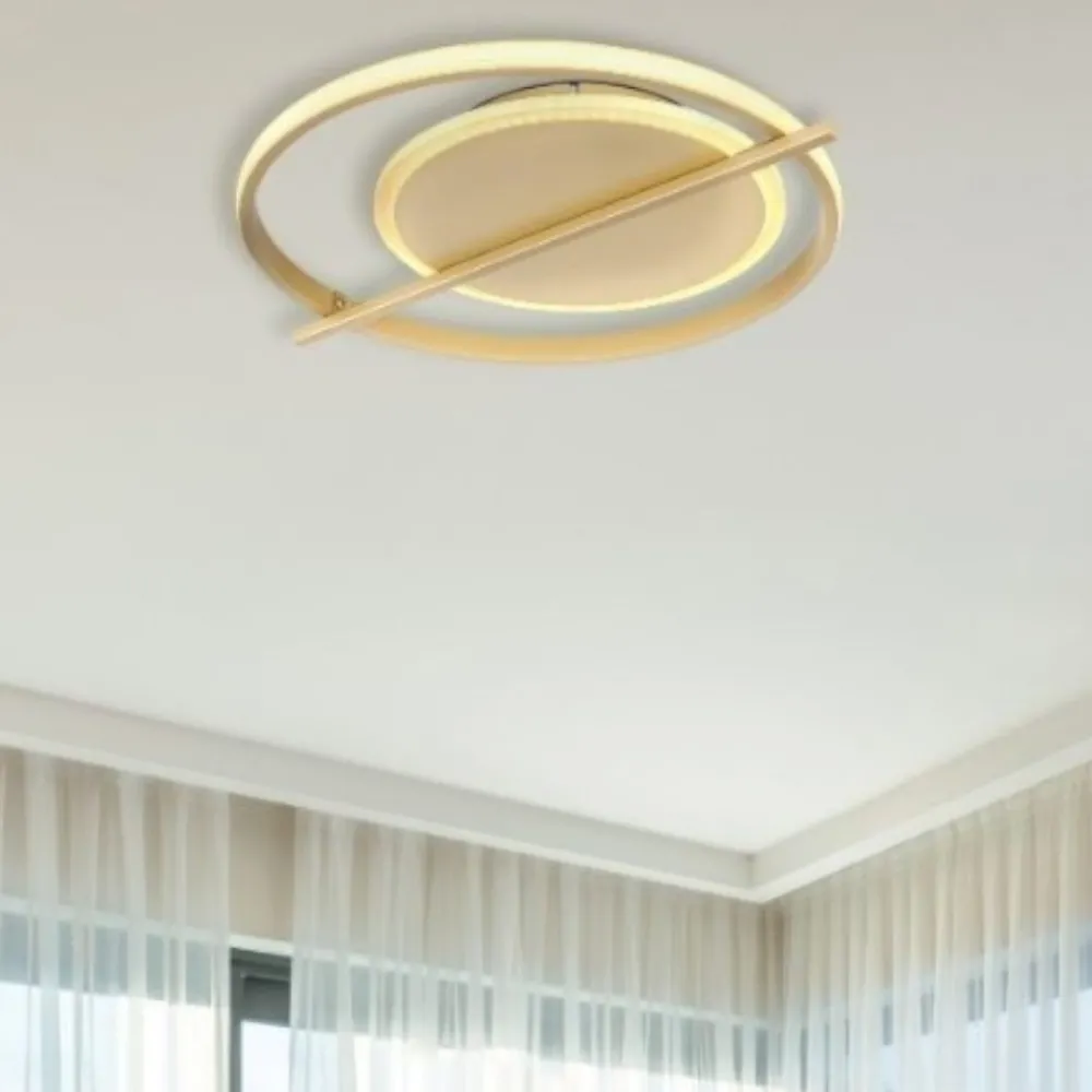 Plafoniere Moderne-Selezionato da Mazzolaluce Plafoniera da soffitto led 36w 3000k oro design moderna