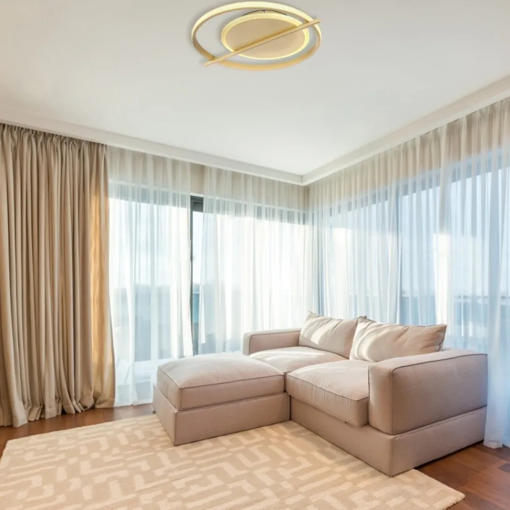 Plafoniere Moderne-Selezionato da Mazzolaluce Plafoniera da soffitto led 36w 3000k oro design moderna