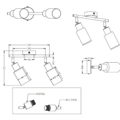 Plafoniere Moderne-Selezionato da Mazzolaluce Plafoniera da soffitto 2 luci led orientabili