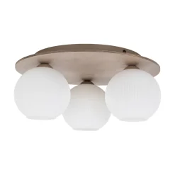 Plafoniere Moderne-Selezionato da Mazzolaluce Plafoniera da soffitto moderna in legno sfere di vetro bianco