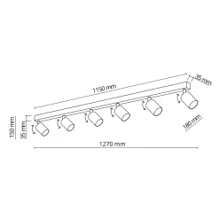 Plafoniere Moderne-Selezionato da Mazzolaluce Plafoniera da soffitto moderna sabbia con faretti orientabili per soggiorno sala da pranzo