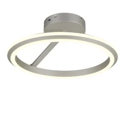 Plafoniere Moderne-Selezionato da Mazzolaluce Plafoniera da soffitto moderna anello nickel led dimmerabile da 2300k a 4000k