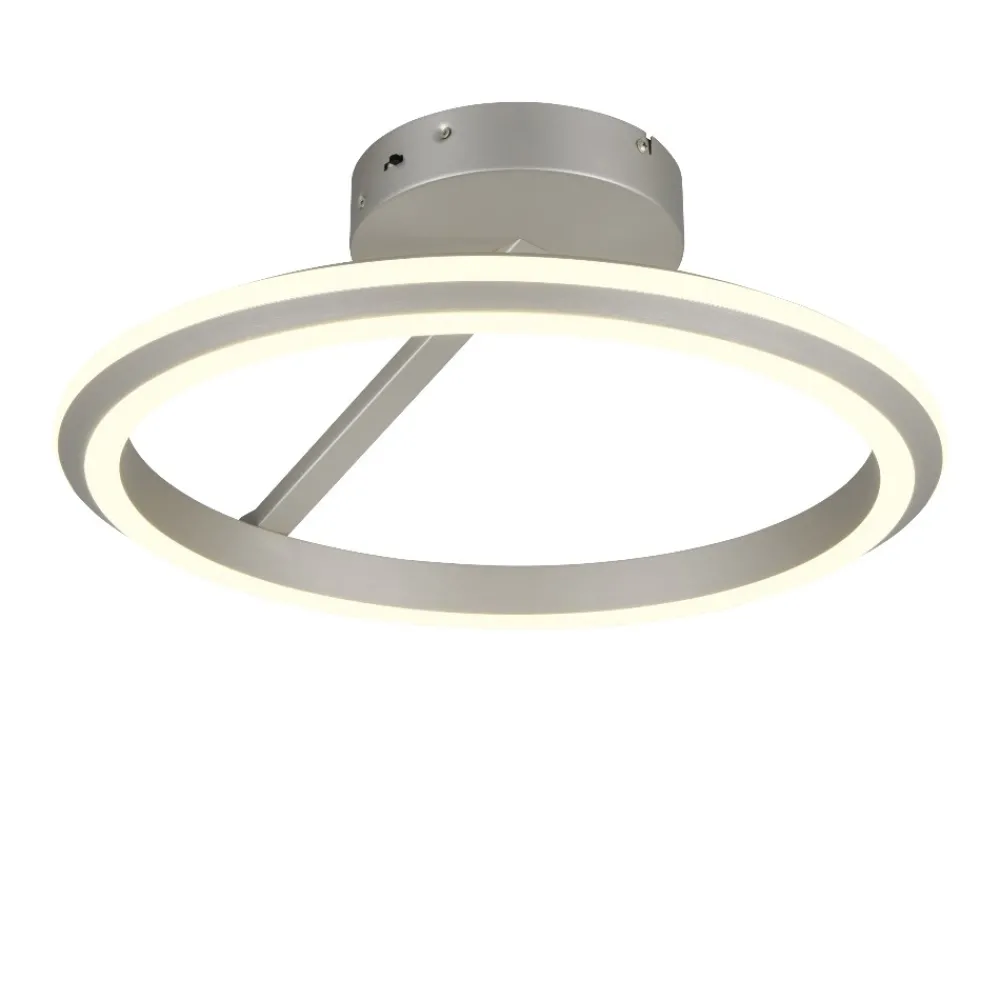 Plafoniere Moderne-Selezionato da Mazzolaluce Plafoniera da soffitto moderna anello nickel led dimmerabile da 2300k a 4000k