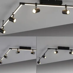Plafoniere Moderne-Selezionato da Mazzolaluce Plafoniera da soffitto nera con faretti led 3000k orientabili doppia luce