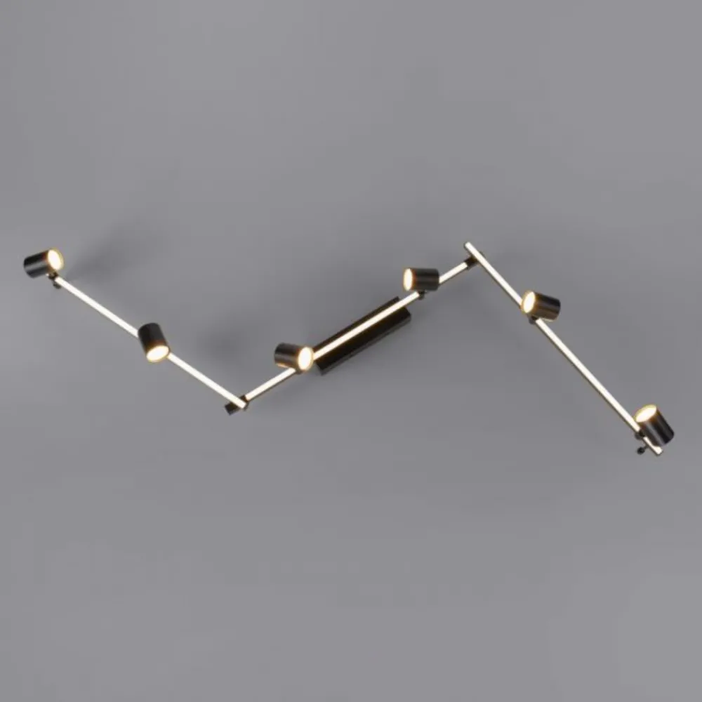 Plafoniere Moderne-Selezionato da Mazzolaluce Plafoniera da soffitto nera con faretti led 3000k orientabili doppia luce