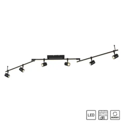Plafoniere Moderne-Selezionato da Mazzolaluce Plafoniera da soffitto nera con faretti led 3000k orientabili doppia luce