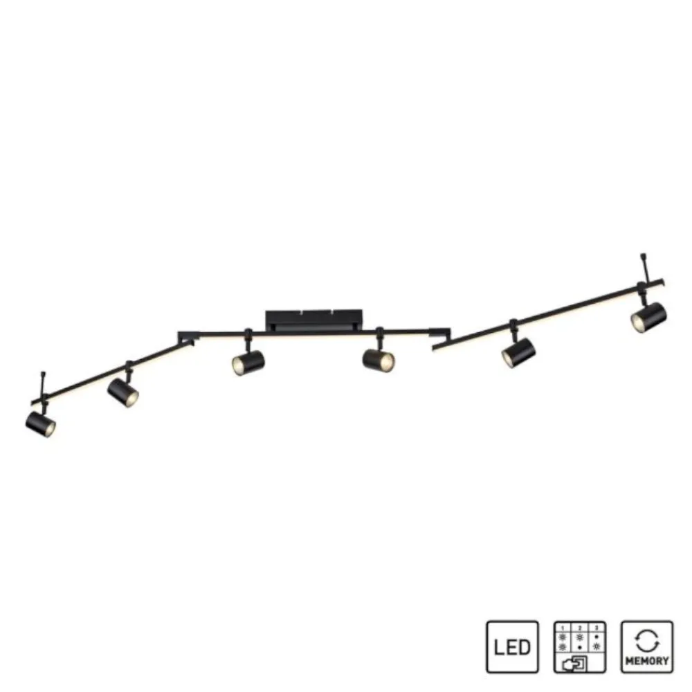 Plafoniere Moderne-Selezionato da Mazzolaluce Plafoniera da soffitto nera con faretti led 3000k orientabili doppia luce
