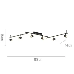 Plafoniere Moderne-Selezionato da Mazzolaluce Plafoniera da soffitto nera con faretti led 3000k orientabili doppia luce