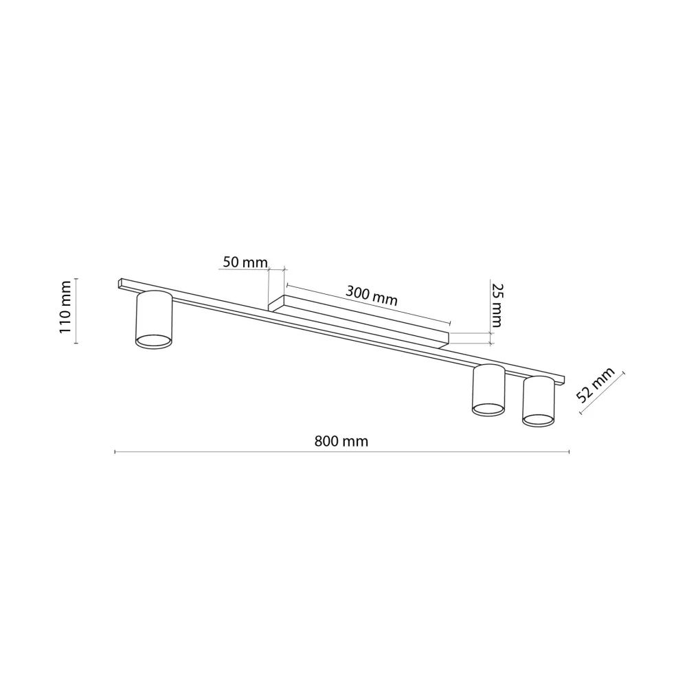 Plafoniere Moderne-Selezionato da Mazzolaluce Plafoniera da soffitto nera con 3 faretti