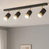 Plafoniere Moderne-Selezionato da Mazzolaluce Plafoniera da soffitto nero oro con faretti orientabili