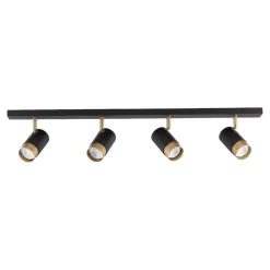 Plafoniere Moderne-Selezionato da Mazzolaluce Plafoniera da soffitto nero oro con faretti orientabili